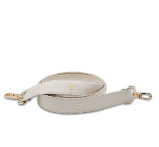 Schulterriemen altweiß, handgefertigt aus hochwertigem Leder ohne Zubehör