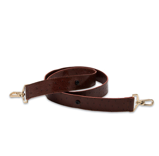 Schulterriemen Straußenleder rot, handgefertigt aus hochwertigem Leder ohne Zubehör