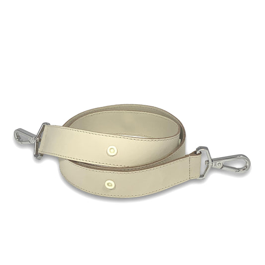 Schulterriemen creme, handgefertigt aus hochwertigem Leder ohne Zubehör