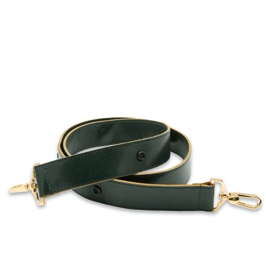 Schulterriemen british green, handgefertigt aus hochwertigem Leder ohne Zubehör