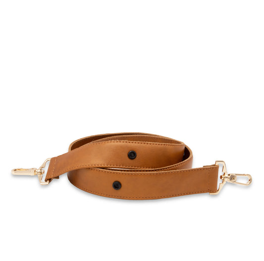 Schulterriemen goldbraun, handgefertigt aus hochwertigem Leder ohne Zubehör