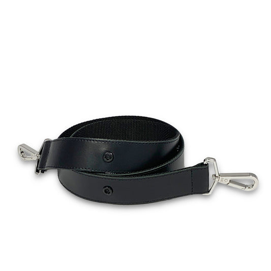Schulterriemen schwarz, handgefertigt aus hochwertigem Leder ohne Zubehör